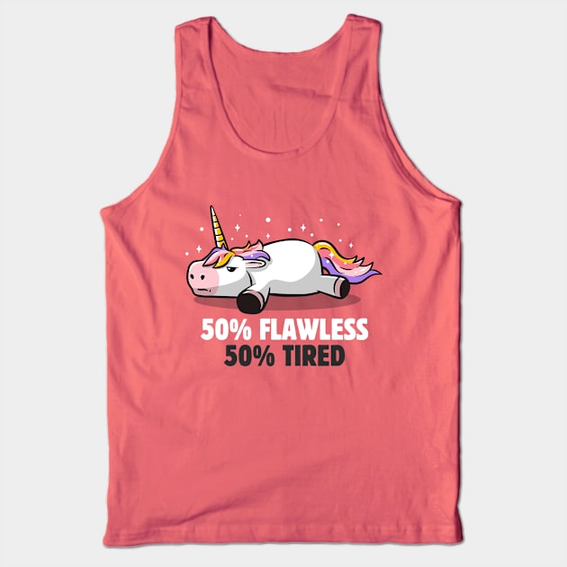 50% Flawless 50% Lazy Cute Unicorn Gift Tank Top by eduely